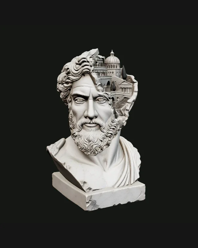 City within marble